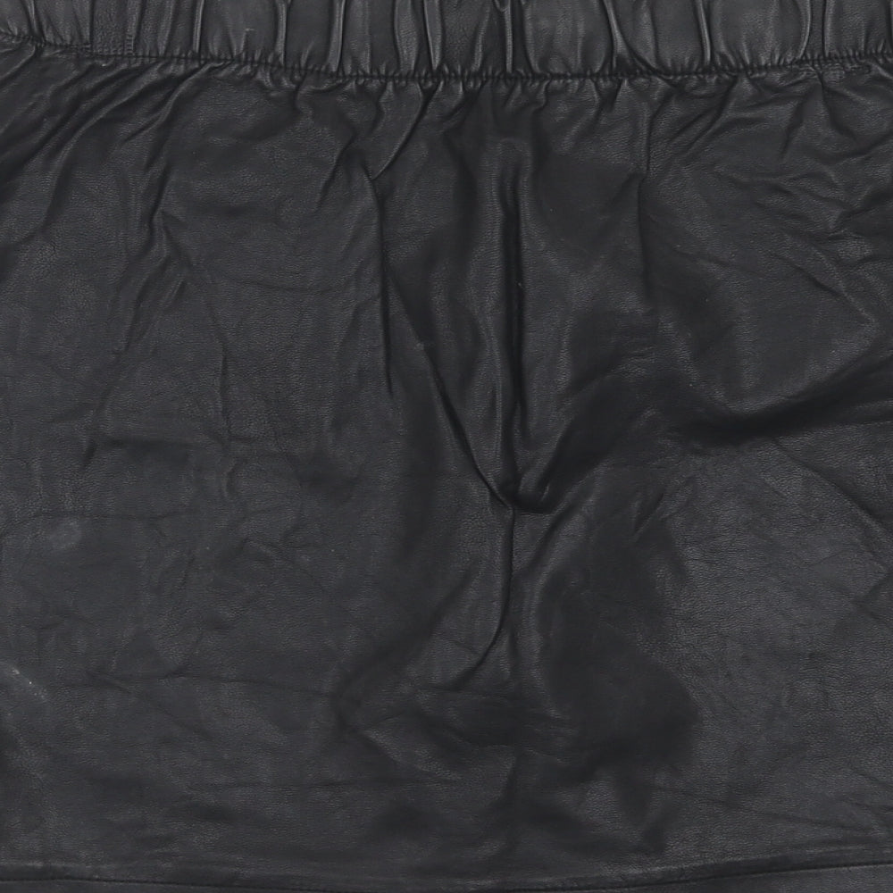 F&F Womens Black Polyurethane Straight & Pencil Skirt Size 6