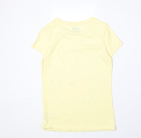 F&F Womens Yellow 100% Cotton Basic T-Shirt Size 6 Boat Neck - Peppa Pig