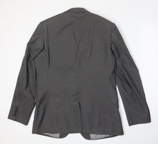 F&F Mens Grey Polyester Jacket Suit Jacket Size 40 Regular