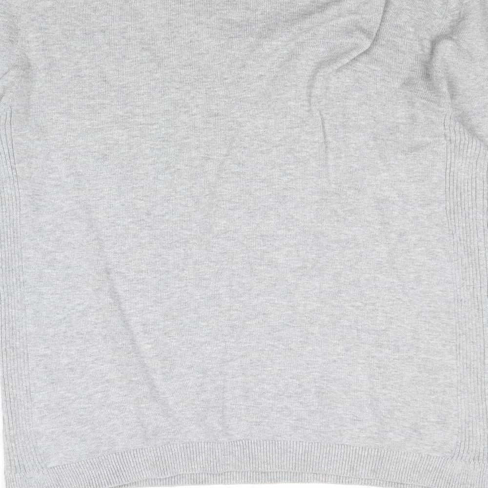 Topman Mens Grey V-Neck Acrylic Pullover Jumper Size L Long Sleeve