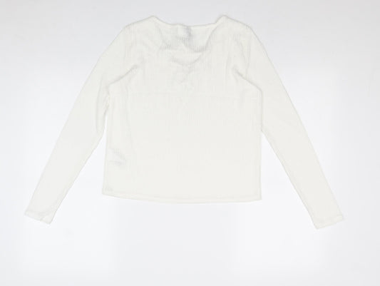 Womens UK Size S Divided by H&M Ivory Basic Blouse