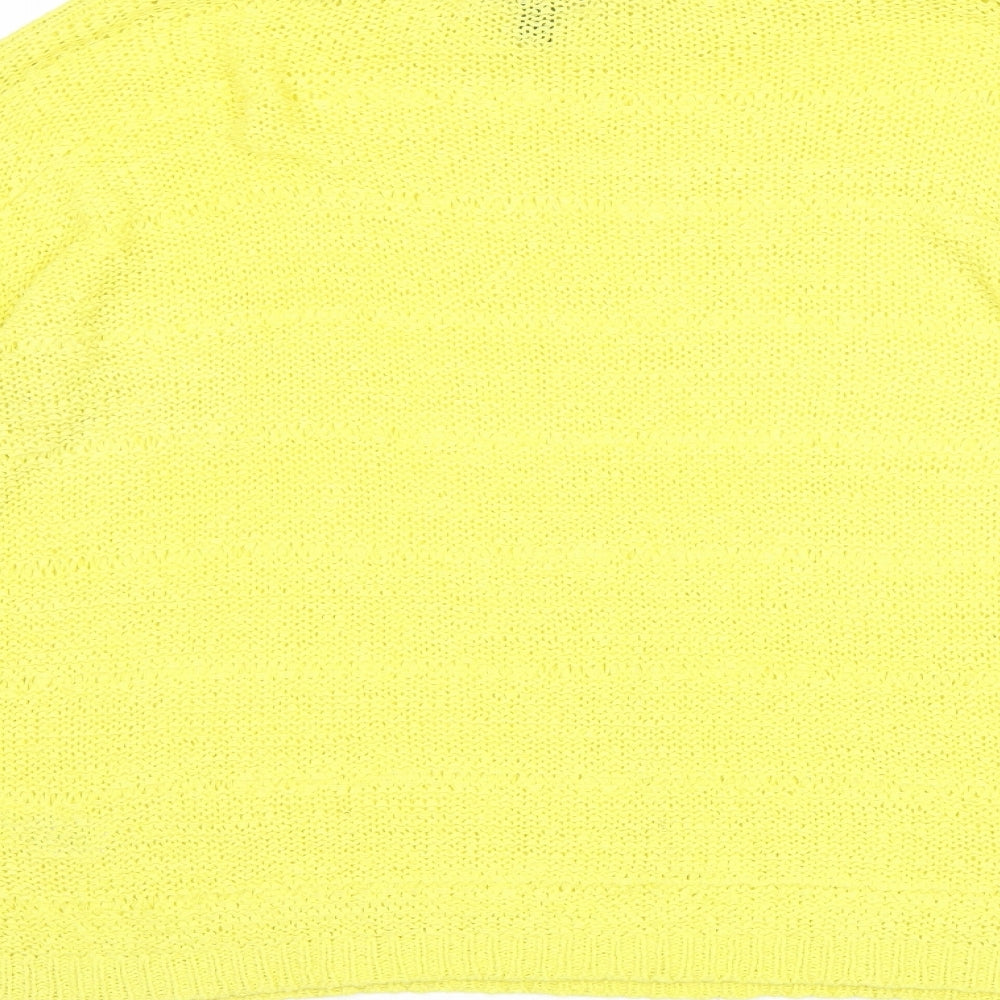 Atmosphere Womens Yellow Boat Neck Acrylic Pullover Jumper Size 14