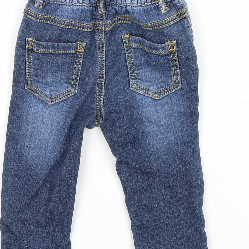Nutmeg Boys Blue Cotton Jogger Jeans Size 3-6 Months Pullover