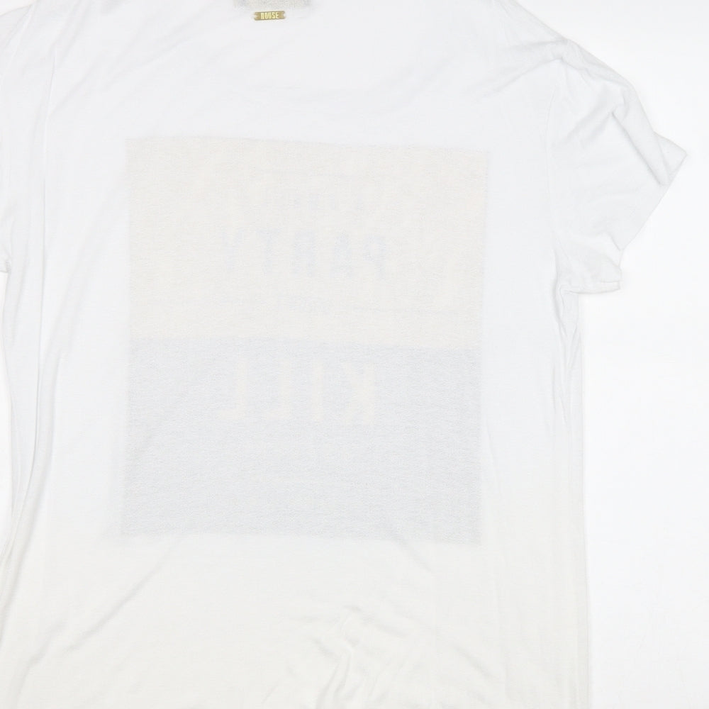 Womens UK Size L House White Basic Tank