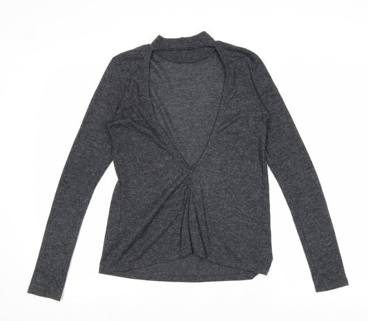 Womens UK Size XS H&M Grey Basic T-Shirt