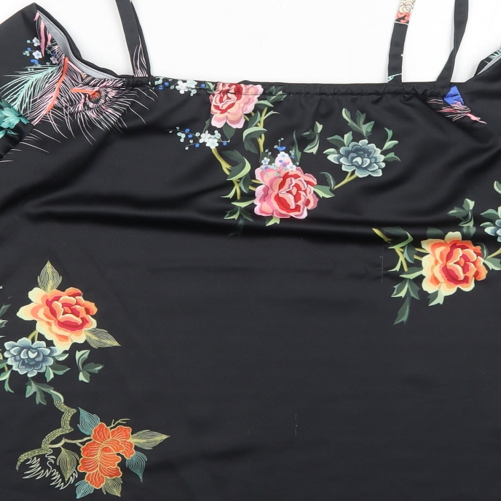 Womens UK Size 8 River Island Black Basic Blouse