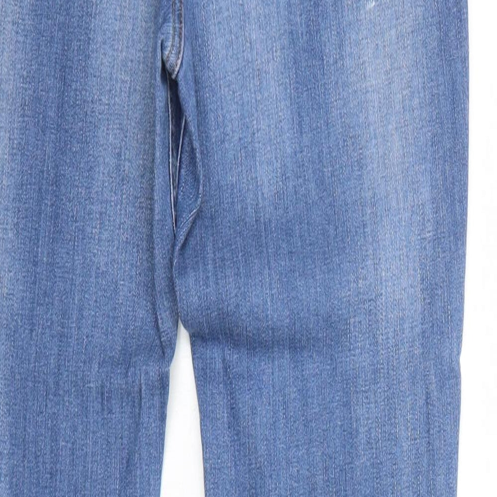 NEXT Womens Blue Cotton Straight Jeans Size 8 Regular Zip