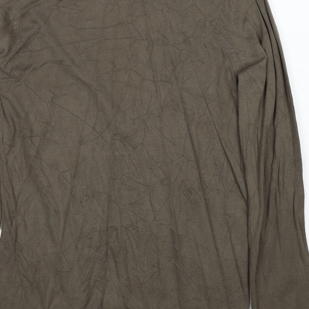 La Redoute Womens Green V-Neck Cotton Pullover Jumper Size 14 - Size 14-16