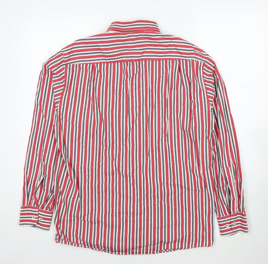 Mens UK Size M CASAMODA Red Button-Up Long Sleeve Casual Shirt