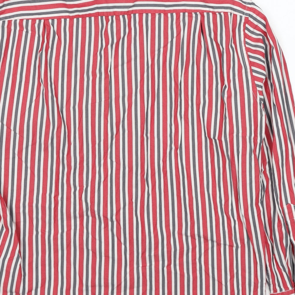 Mens UK Size M CASAMODA Red Button-Up Long Sleeve Casual Shirt