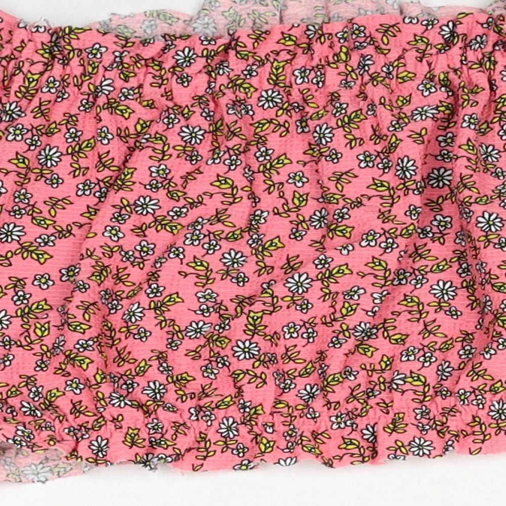 Womens UK Size 6 New Look Pink Cropped Blouse