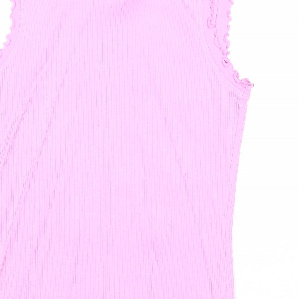 Papaya Womens Purple Cotton Basic Tank Size 14 Round Neck