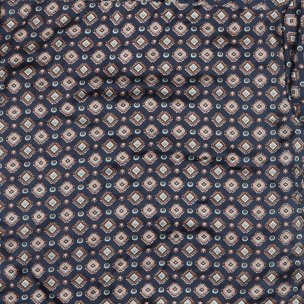 Mens UK Size S Burton Blue Button-Up Short Sleeve Casual Shirt