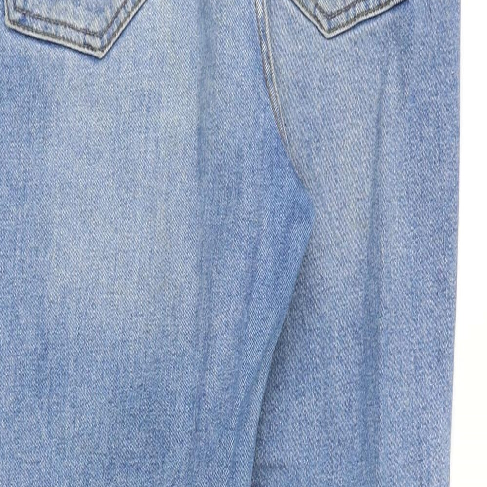 ASOS Womens Blue Cotton Straight Jeans Size 30 in Regular Zip