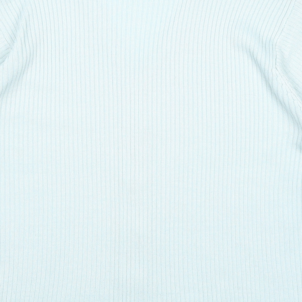 Instyle Womens Blue V-Neck Acrylic Cardigan Jumper Size M - Ribbed