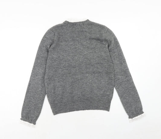 Primark Womens Grey Mock Neck Polyester Pullover Jumper Size S