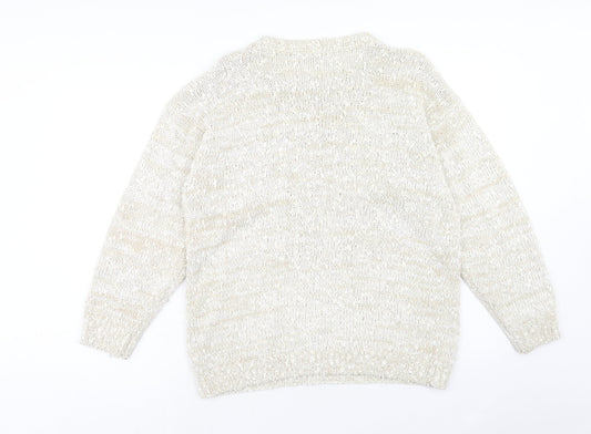 Womens UK Size M Debenhams Beige Pullover Jumper