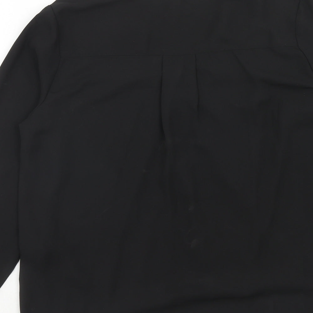 Womens UK Size 10 New Look Black Basic Blouse