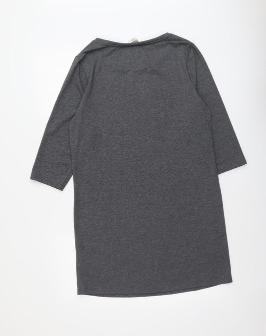 George Womens Grey Polyester A-Line Size 14 Round Neck Pullover