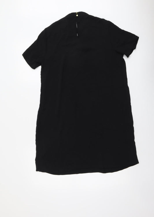 F&F Womens Black Polyester A-Line Size 12 Round Neck Button