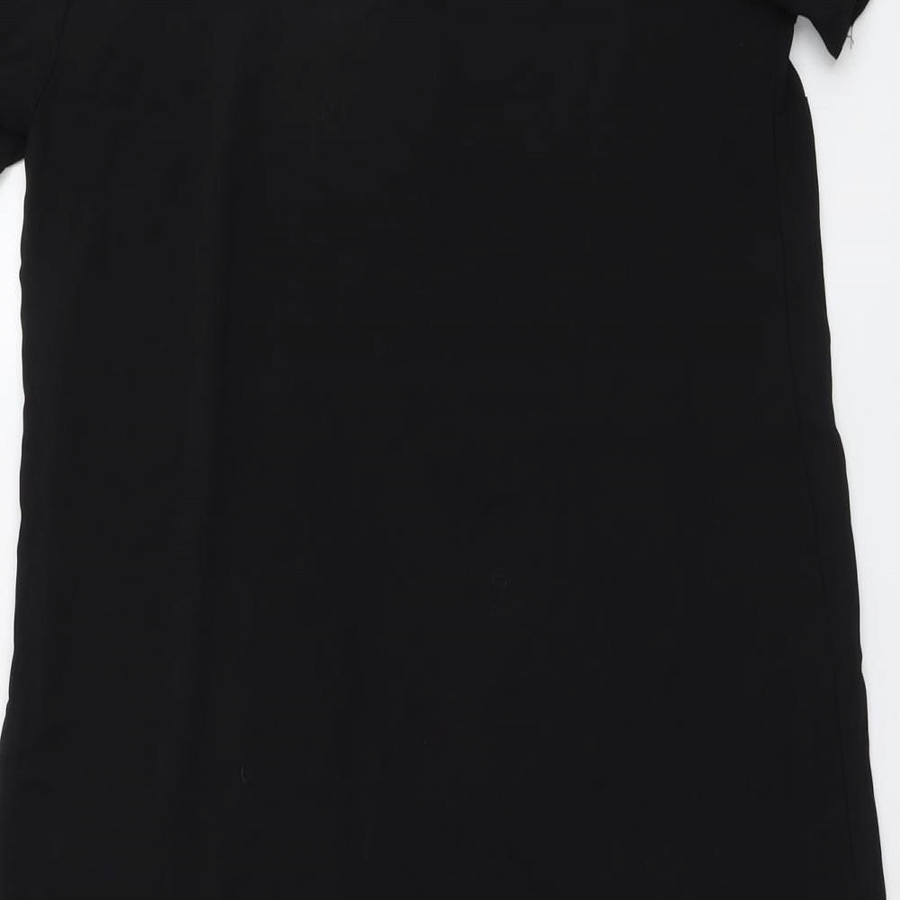 F&F Womens Black Polyester A-Line Size 12 Round Neck Button