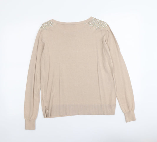 Womens UK Size M Oasis Beige Pullover Jumper