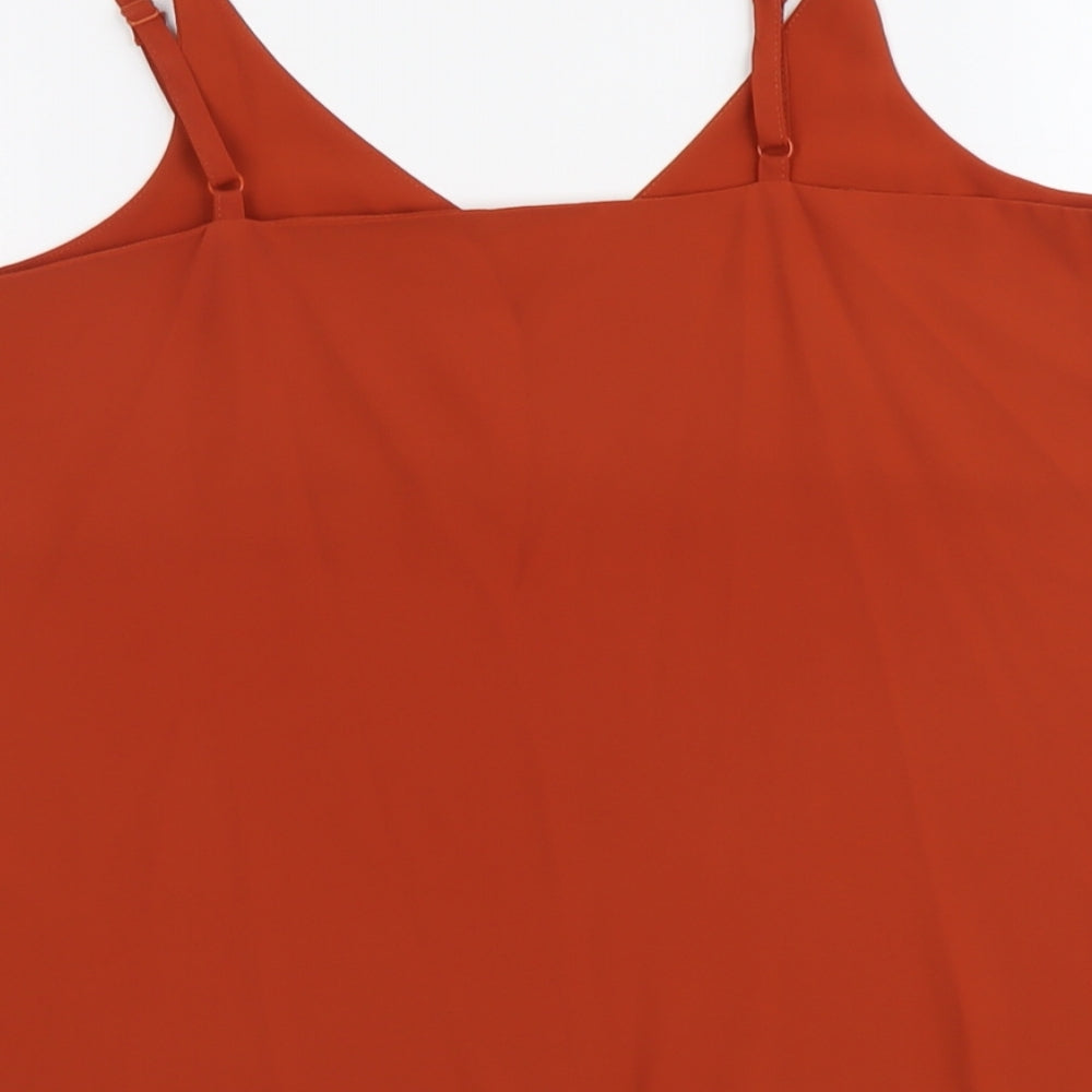 F&F Womens Red Polyester Camisole Tank Size 12 V-Neck
