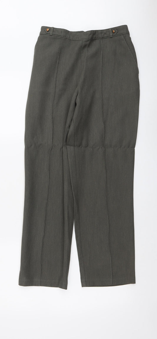 Womens UK Size 8 Marks and Spencer Regular Fit Green Trousers