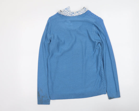 Womens UK Size 10 EWM Blue Pullover Jumper