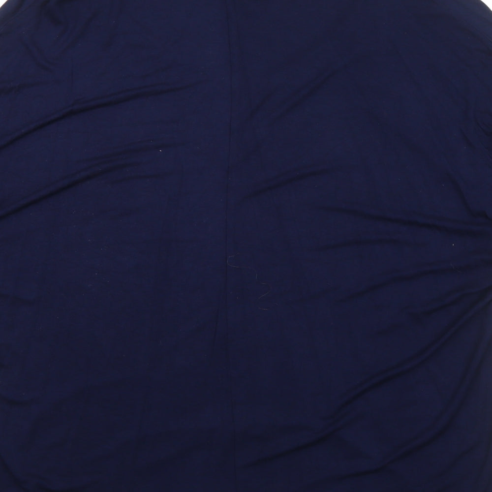 Boohoo Womens Blue Viscose Basic Blouse Size 16 V-Neck