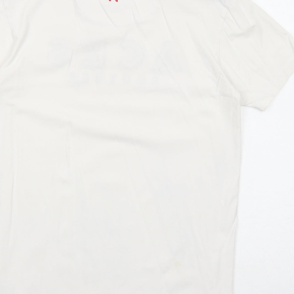 Ace Couture Mens White Cotton T-Shirt Size XS Round Neck