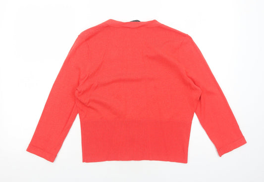 Womens UK Size 14 Betty Barclay Red Cardigan Jumper