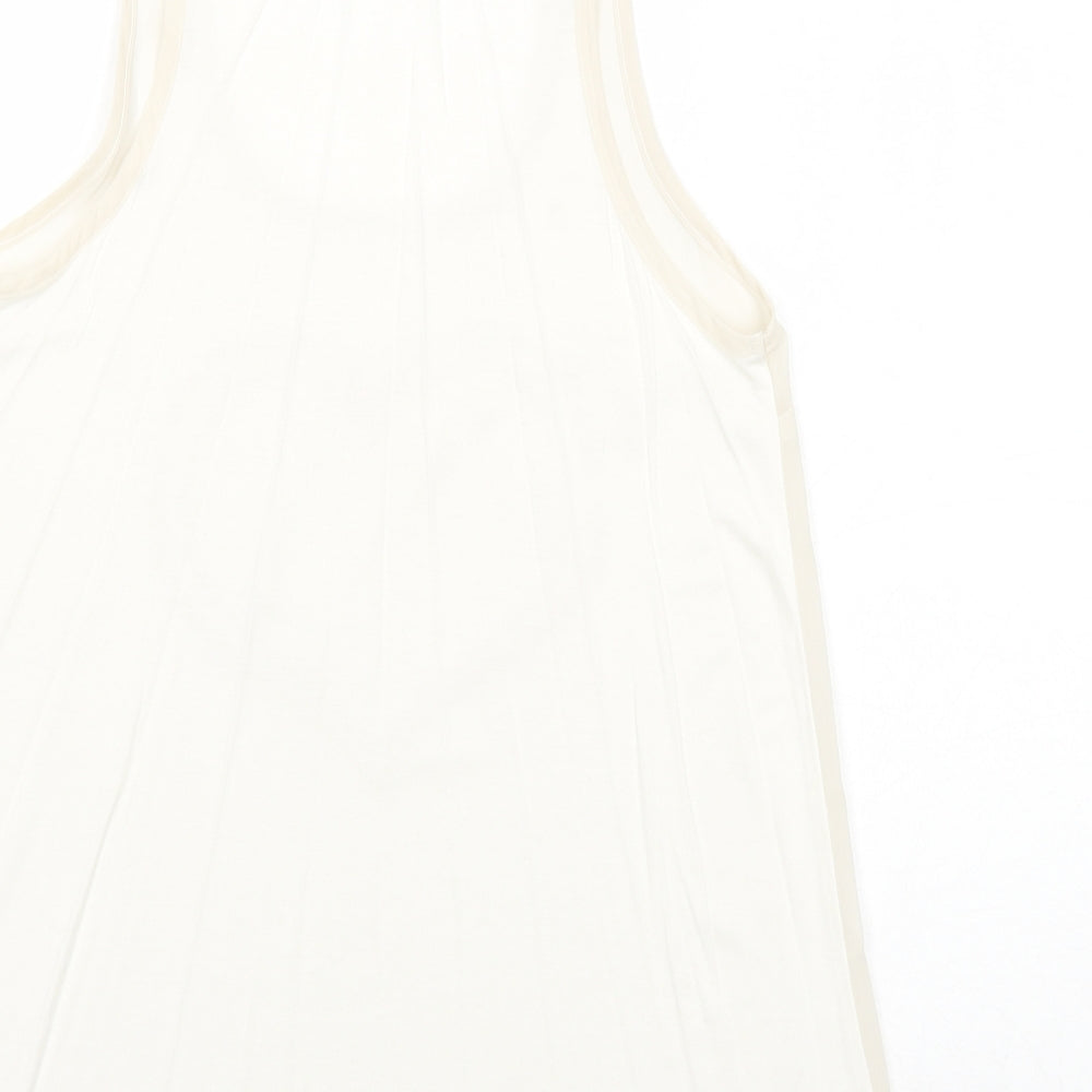 Womens UK Size M Apricot Ivory Basic Tank