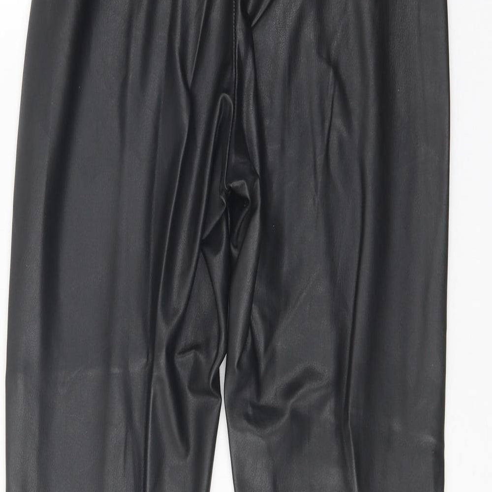 Womens UK Size S Preworn Regular Fit Black Trousers