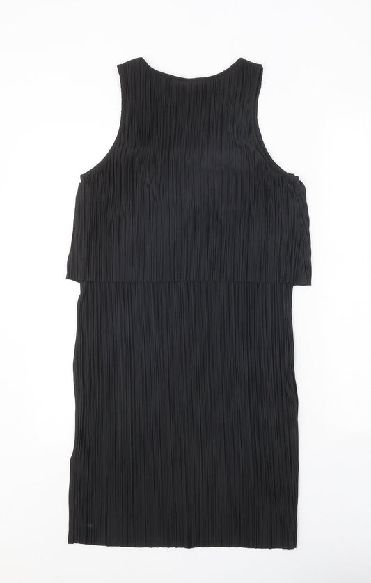 H&M Womens Black Polyester Tank Dress Size S Round Neck Pullover