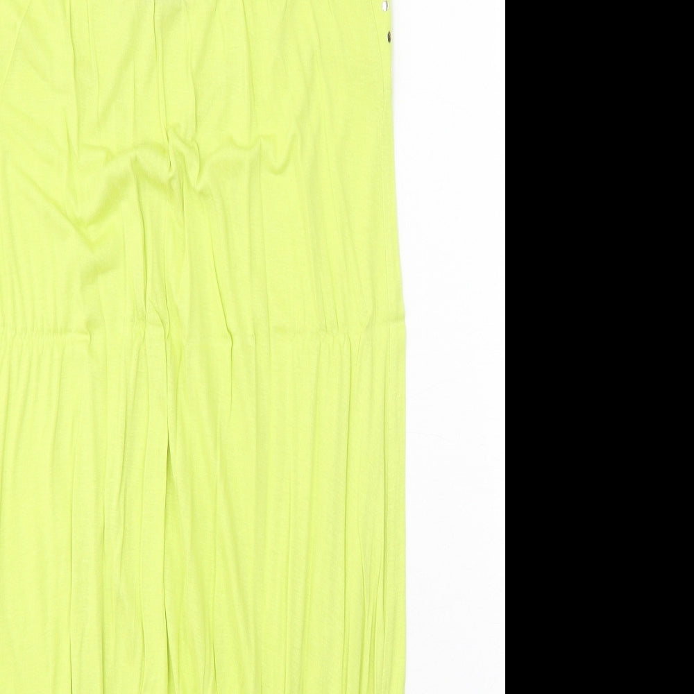 Select Womens Green Viscose Tank Dress Size 12 V-Neck Pullover