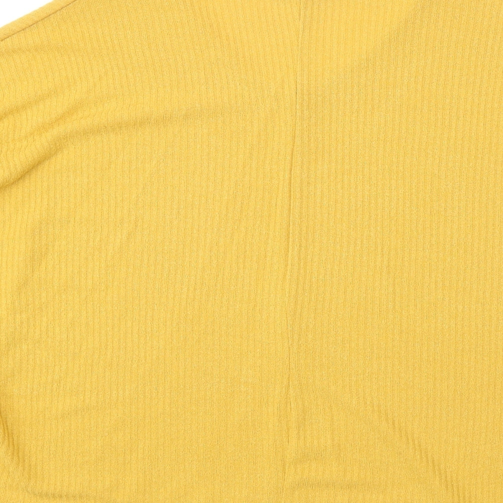 Womens UK Size S New Look Yellow Basic T-Shirt