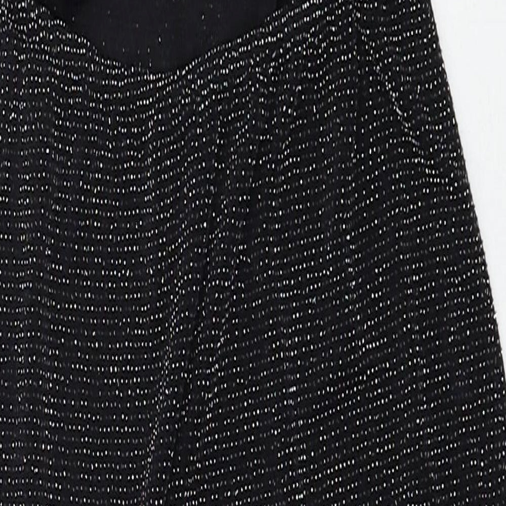 Boohoo Womens Black Nylon Pencil Dress Size 8 Square Neck Pullover