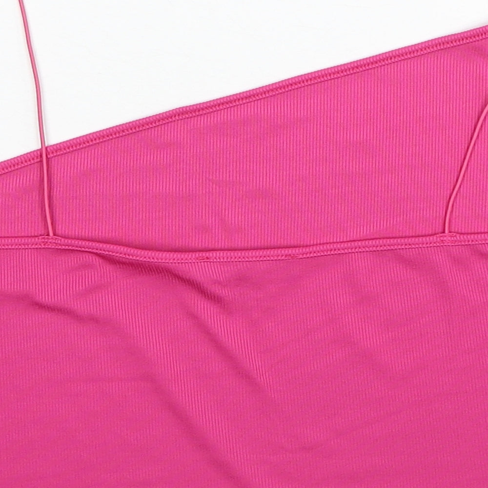 Primark Womens Pink Polyester Cropped Tank Size 2XL Square Neck - Ribbed