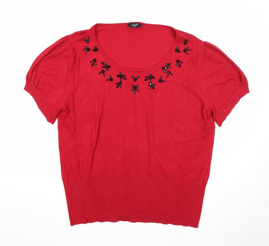 Womens UK Size 2XL Klass Red Pullover Jumper