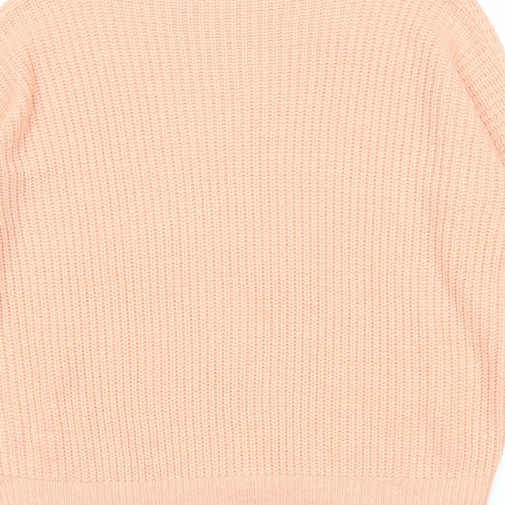 XOXO Womens Orange Round Neck Acrylic Pullover Jumper Size 10