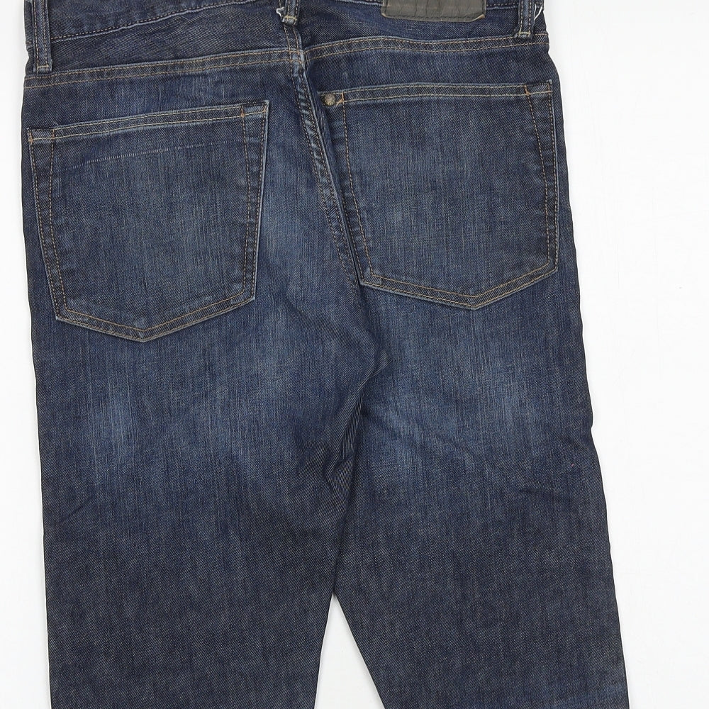 H&M Mens Blue Cotton Chino Shorts Size 29 in Regular Zip