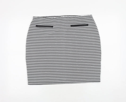 Originals Womens Black Striped Polyester Bandage Skirt Size M