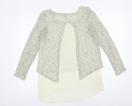 Apricot Womens Green Round Neck Polyester Pullover Jumper Size 8