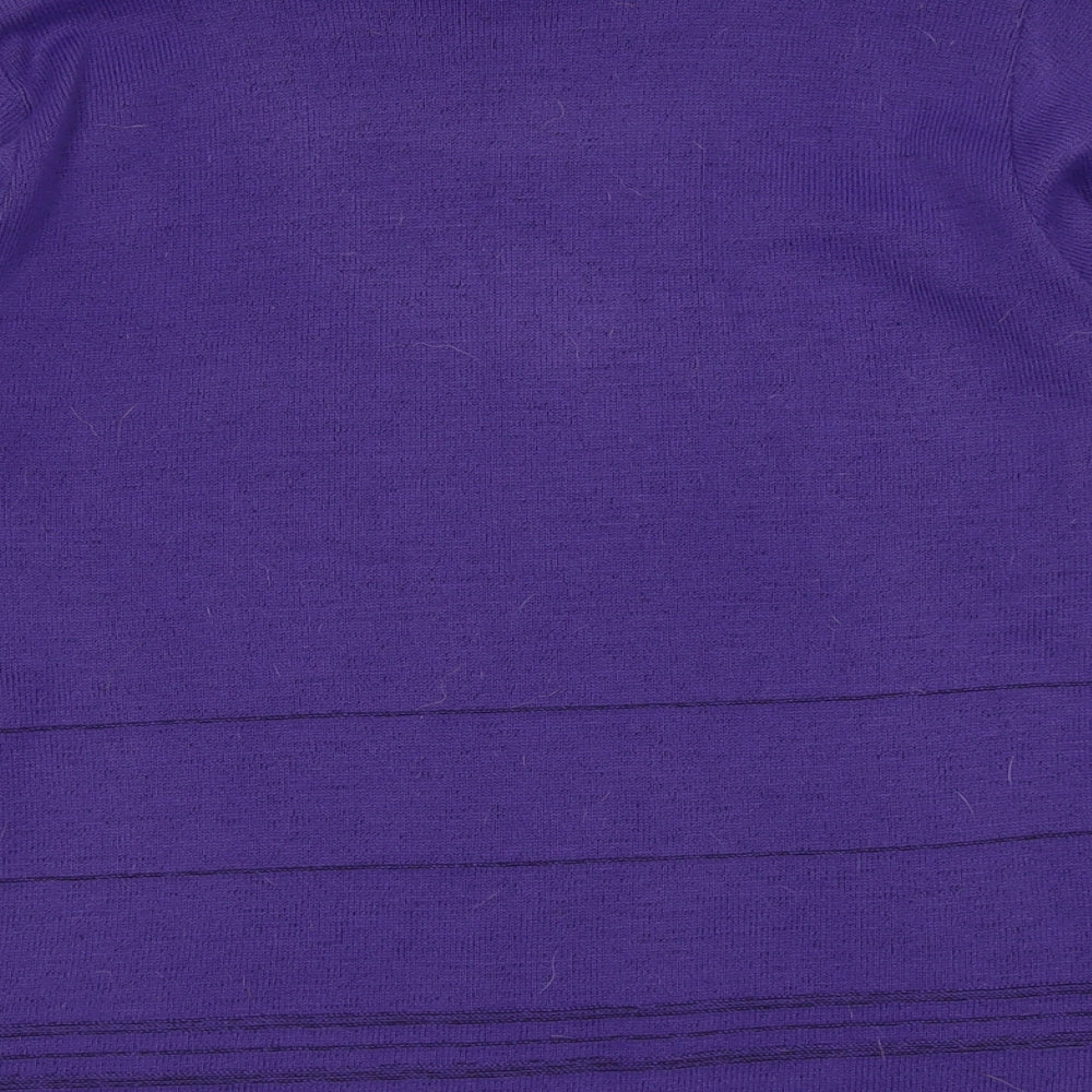 Envy Womens Purple Collared Acrylic Pullover Jumper Size M
