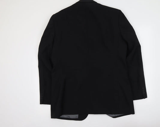 F&F Mens Black Polyester Jacket Suit Jacket Size L Regular