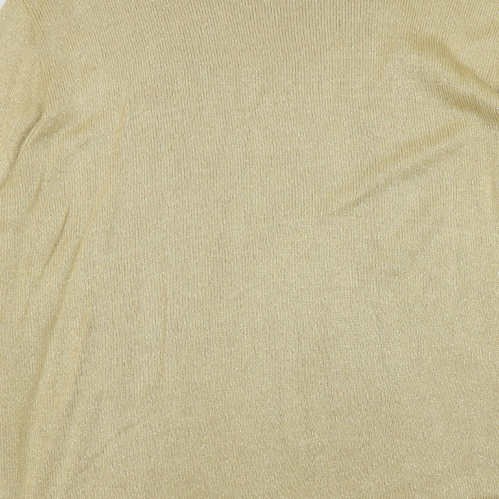 Womens UK Size 8 Preworn Gold Pullover Jumper