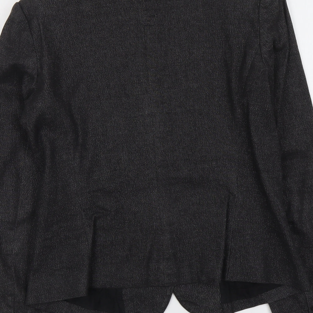H&M Womens Grey Cotton Jacket Blazer Size 12