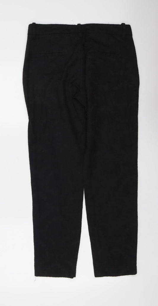 Womens UK Size S Zara Regular Fit Chino Black Trousers
