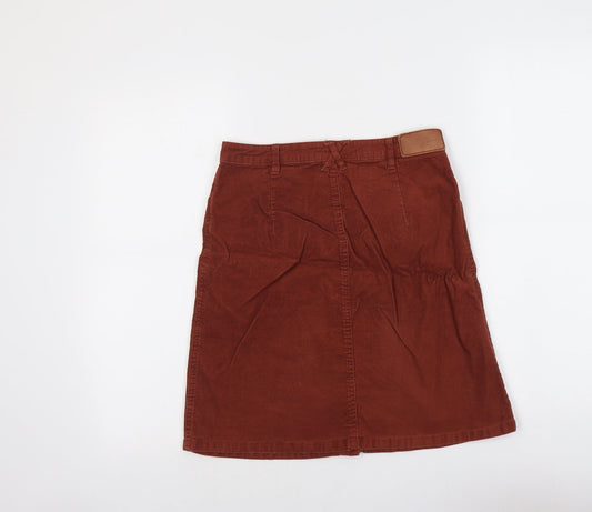 Only Womens Red Cotton A-Line Skirt Size 6 Button